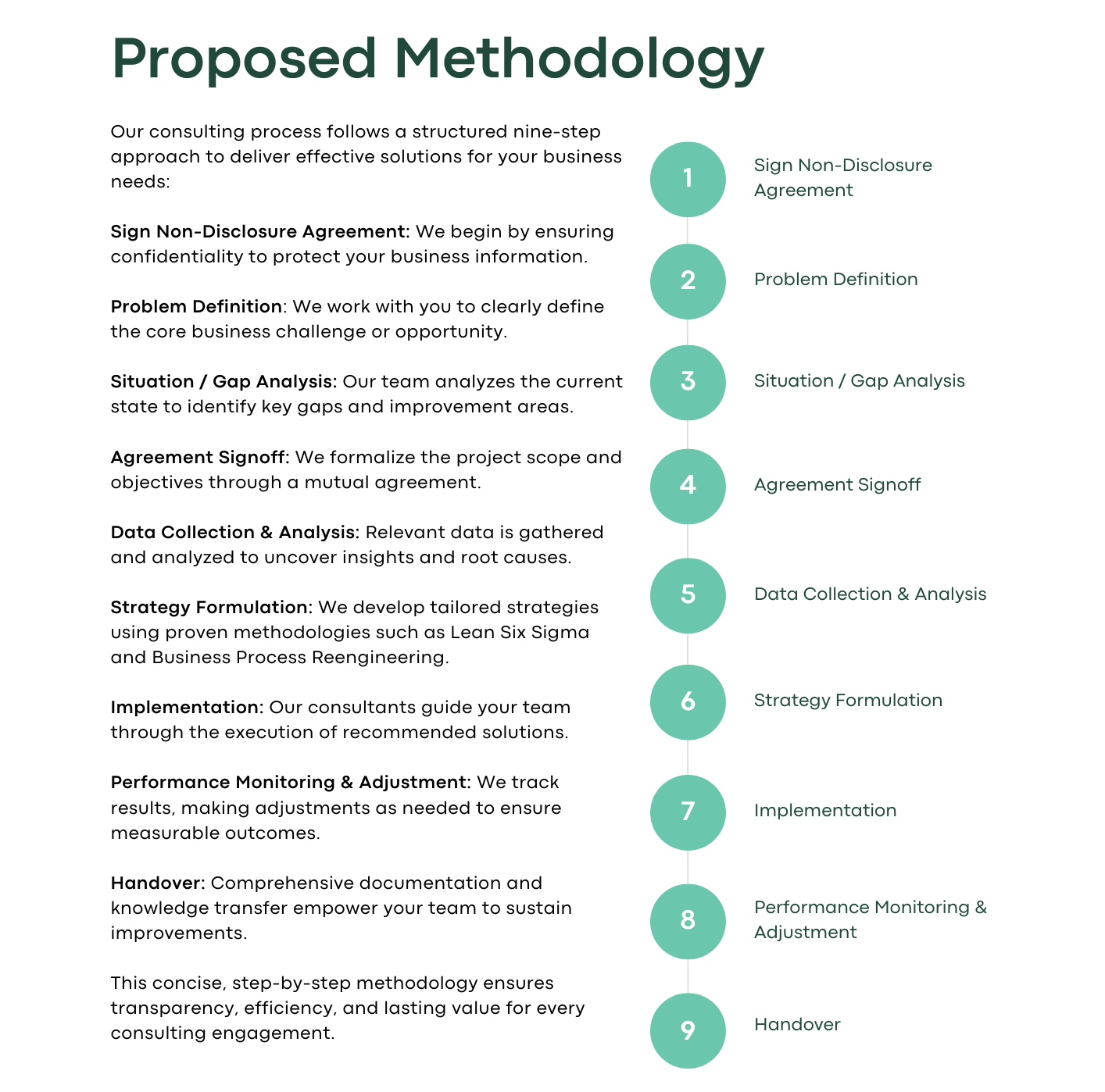 Proposed Consulting Methodology